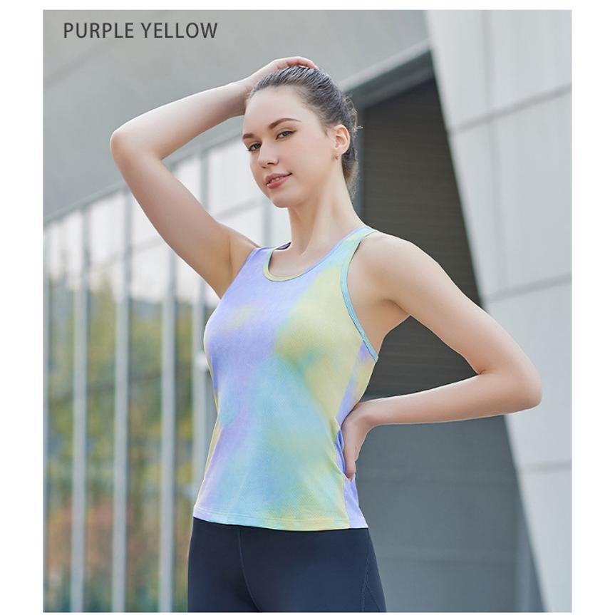 タンクトップ　 レディース　カラフルデザイン　ランニングスポーツ　高弾力　ヨガ　速乾性　 レディース 半袖 |  | 14