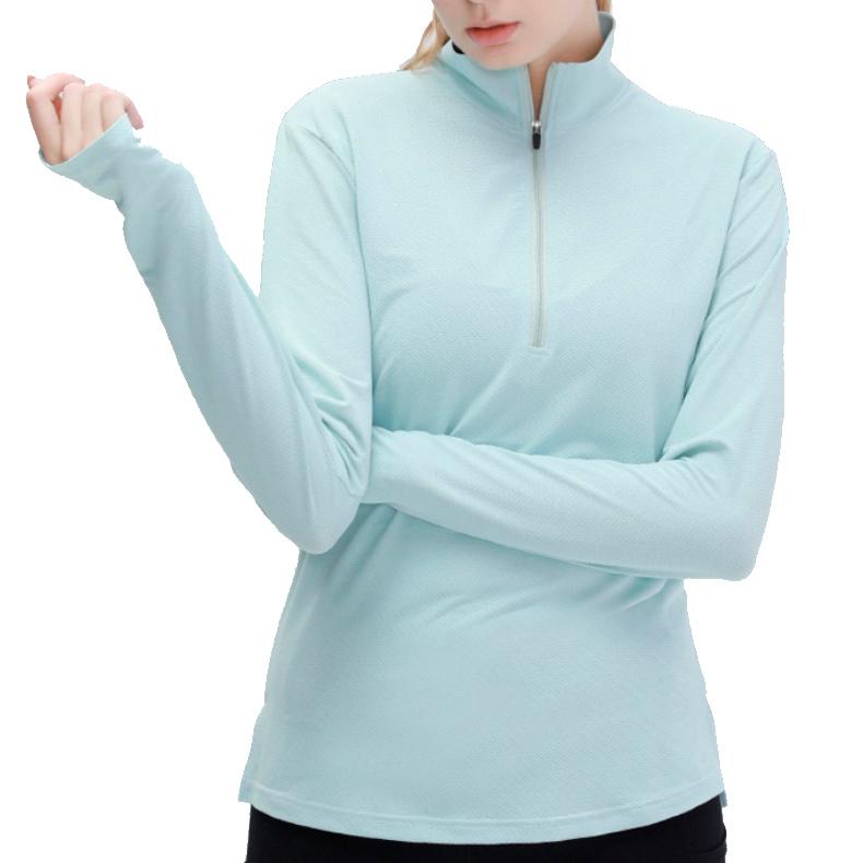 ジップ付きスポーツウェア　日よけ　夏生地　レディース　ランニングウェア　トップス　ロングスリーブ　ジョギング　スポーツウエア　速乾性 |  | 17