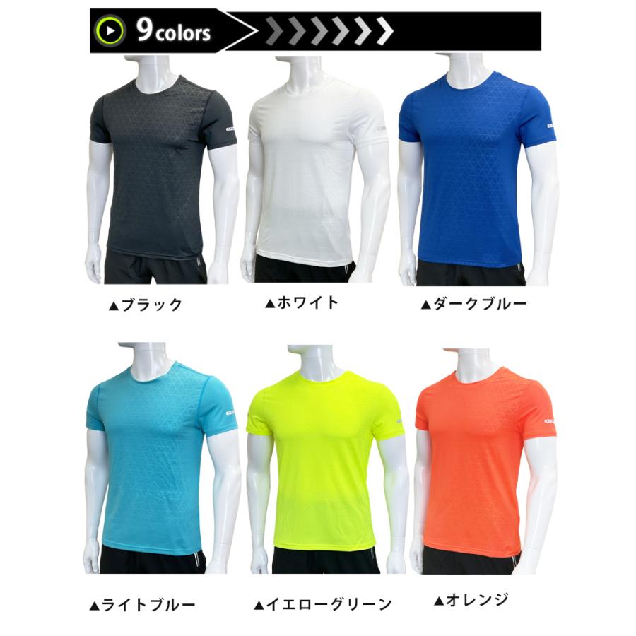 tシャツ ランニングウェア スポーツウェア メンズ  GYM　ジム　ランニング 半袖　夏用 通気性 メッシュ生地 軽量 |  | 01