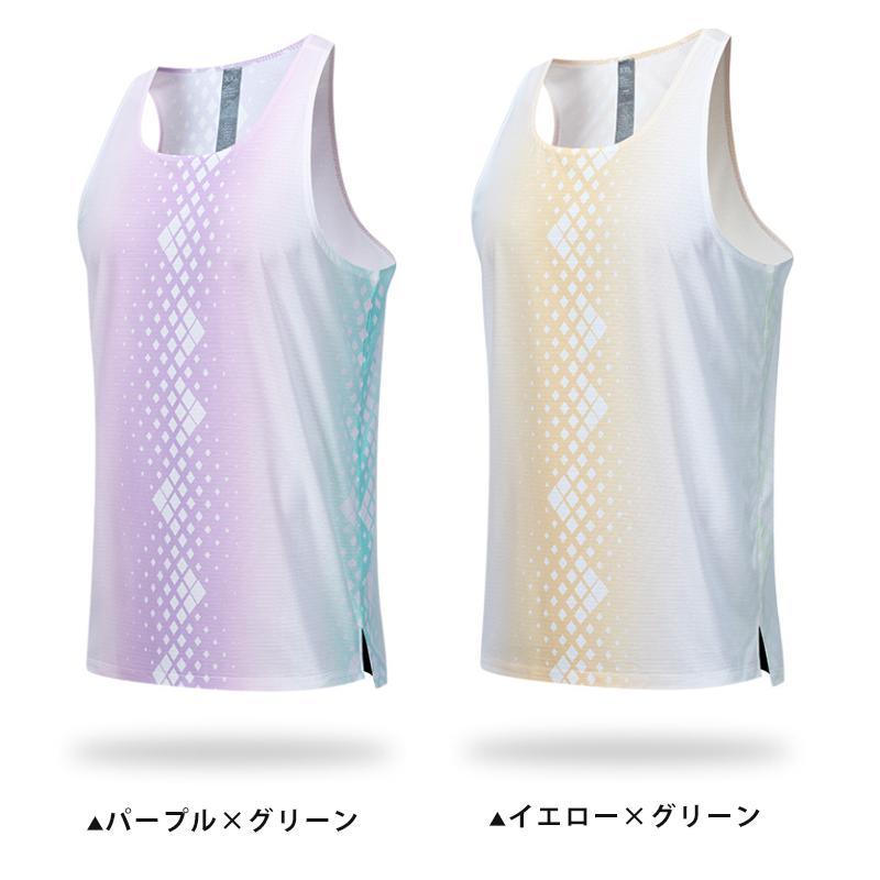 グラデーション　タンクトップ　薄生地　25114全4色 ランシャツ　スポーツ　ノースリーブ　メンズ　ランニング　ヨガ　フィットネス　 半袖　速乾性　吸汗素材 |  | 12
