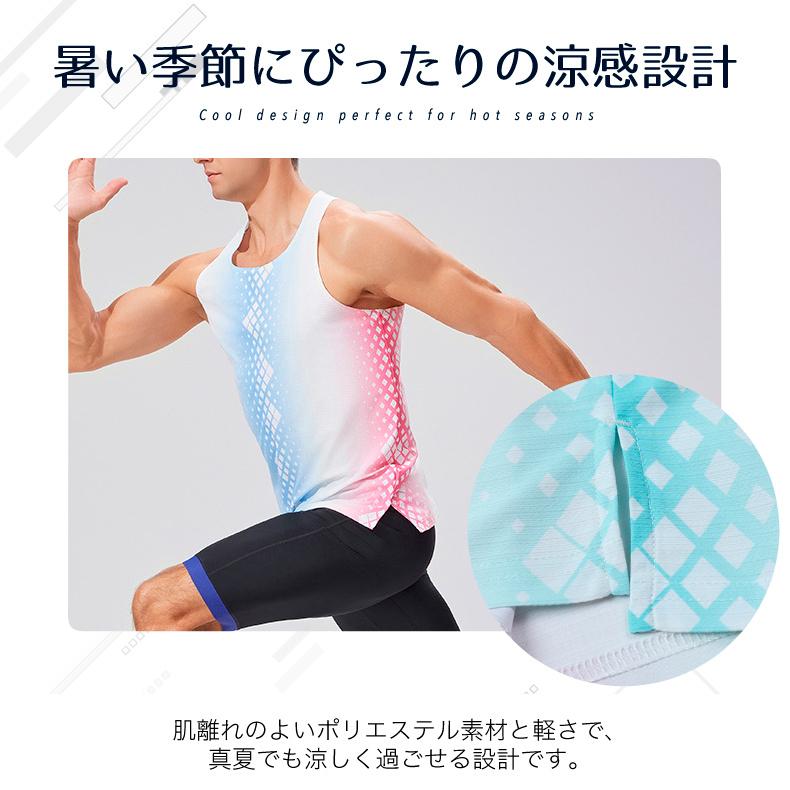 グラデーション　タンクトップ　薄生地　25114全4色 ランシャツ　スポーツ　ノースリーブ　メンズ　ランニング　ヨガ　フィットネス　 半袖　速乾性　吸汗素材 |  | 14