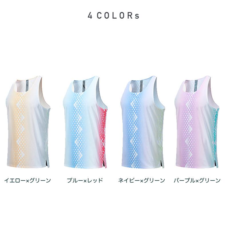 グラデーション　タンクトップ　薄生地　25114全4色 ランシャツ　スポーツ　ノースリーブ　メンズ　ランニング　ヨガ　フィットネス　 半袖　速乾性　吸汗素材 |  | 01