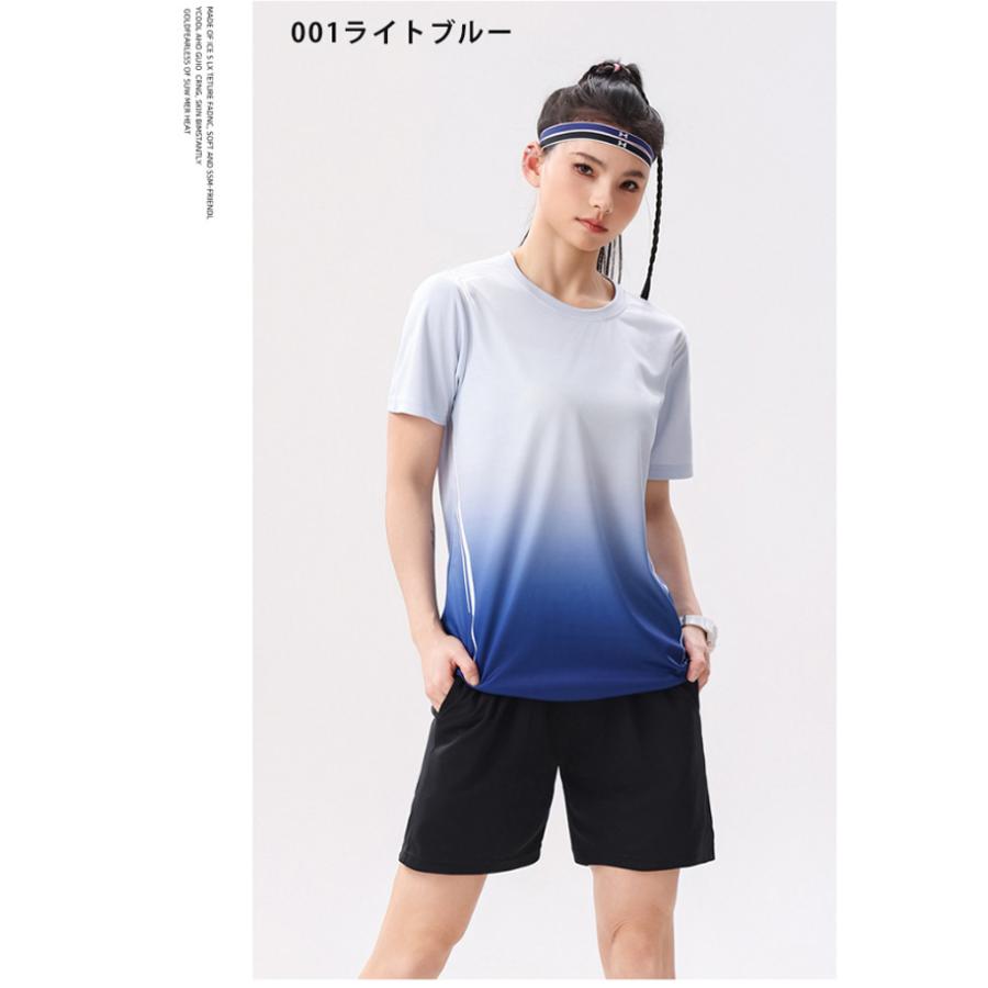 ランニングウェア メンズ レディース 001　上下 夏　半袖Tシャツ　短パン　ハーフパンツセット　 スポーツウェア メンズ 　GYM　ジム　 半袖　夏用　軽量 |  | 15