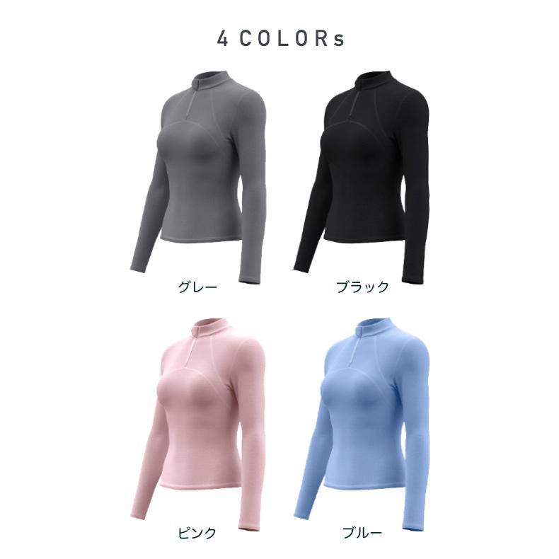 スポーツウェア　クイックドライ　シンプル　無地　ZIPTシャツ　レディース 長袖　 高弾力　ヨガ　ランニング　速乾性　吸水速乾シャツ |  | 01
