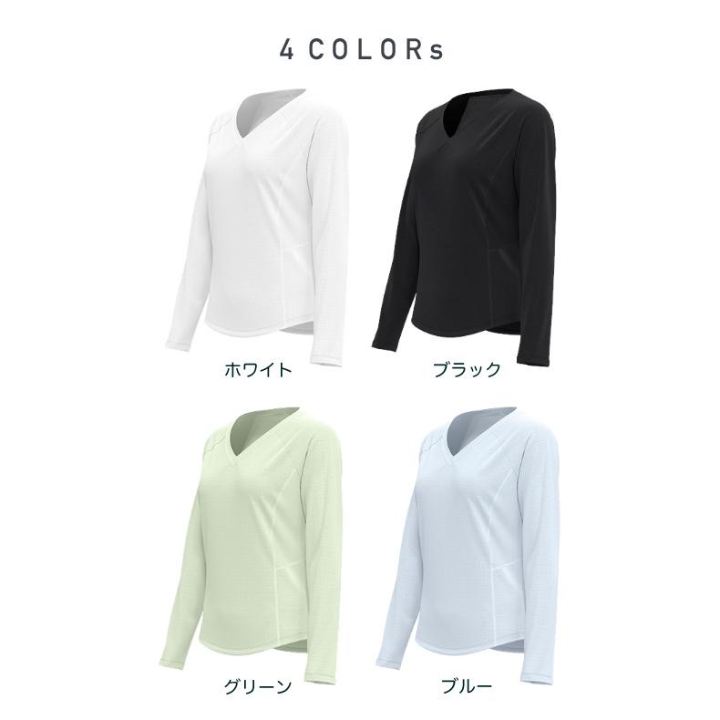 スポーツウェア　クイックドライ　シンプル　無地　Vネック　Ｔシャツ　レディース 長袖　 高弾力　ヨガ　ランニング　速乾性　吸水速乾シャツ |  | 01