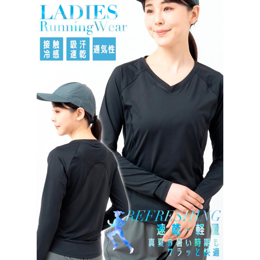 スポーツウェア　クイックドライ　シンプル　無地　Vネック　Ｔシャツ　レディース 長袖　 高弾力　ヨガ　ランニング　速乾性　吸水速乾シャツ |  | 03
