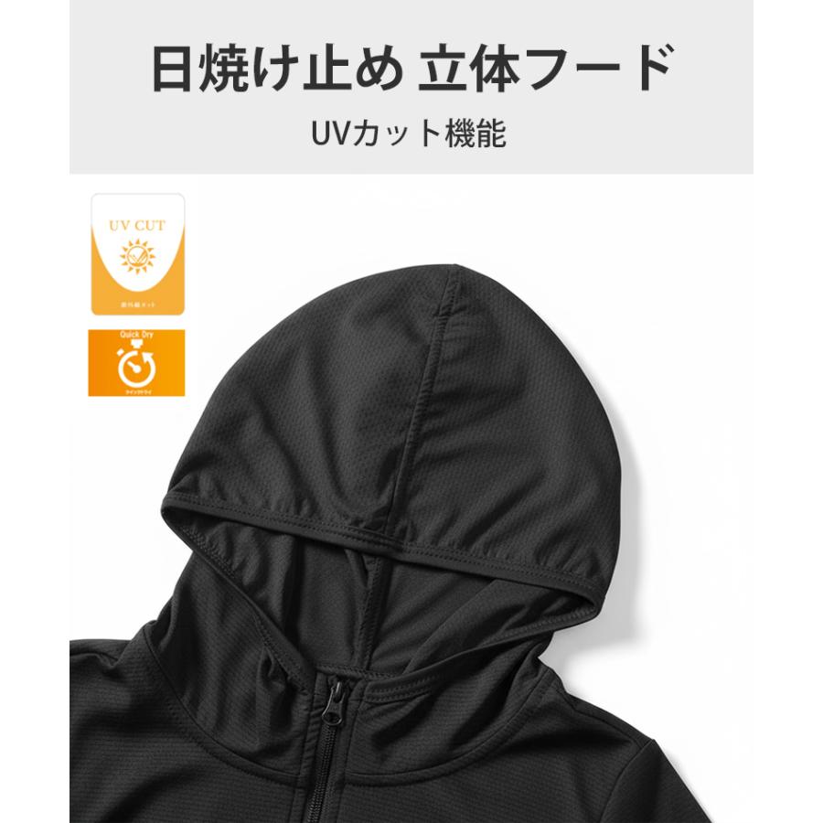 ランニングウェア ひんやり 接触冷感 VU50＋ デザインパーカー メンズウエアー スポーツウェア 紫外線予防 クイックドライ　長袖シャツ　tシャツ　 ジム　ヨガ　 |  | 07