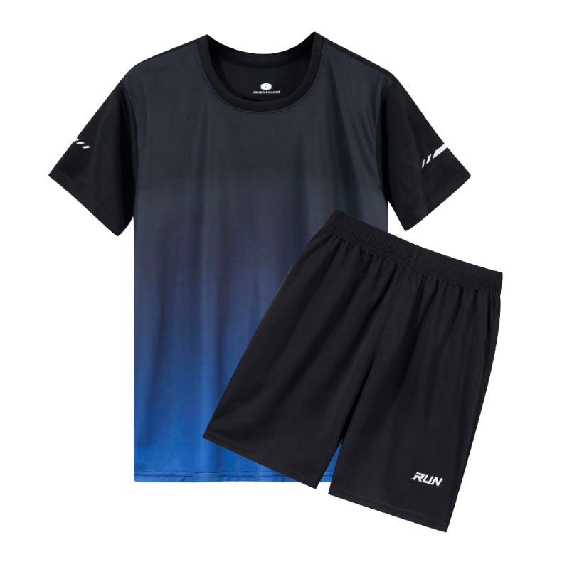 ランニングウェア メンズ 上下 夏　半袖Tシャツ　短パン　ハーフパンツセット　 スポーツウェア メンズ 　GYM　ジム　 半袖　夏用　軽量 |  | 15