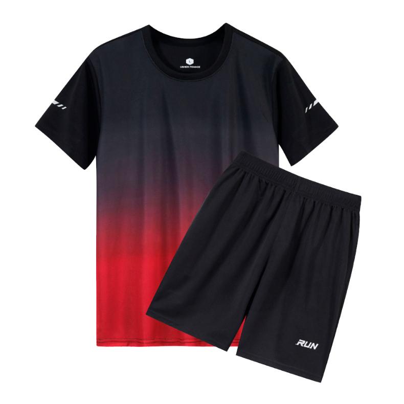 ランニングウェア メンズ 上下 夏　半袖Tシャツ　短パン　ハーフパンツセット　 スポーツウェア メンズ 　GYM　ジム　 半袖　夏用　軽量 |  | 18