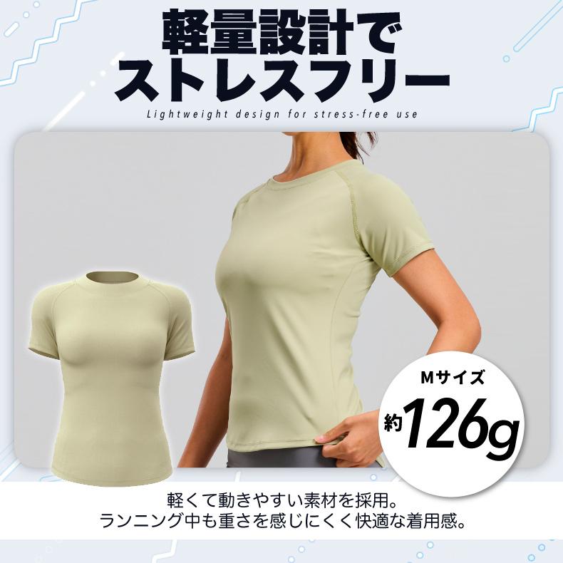 スポーツウェア クイックドライ ラウンドネック半袖シャツ Tシャツ ランニングウェア レディース おしゃれ   高弾力　ヨガ　テニス　速乾性　吸水速乾シャツ |  | 04