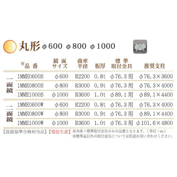 みえーる 潜熱蓄熱式ミラー 丸形 φ1000 1MME1000S ステンレスミラー カーブミラー 一面鏡 ブラケット付 みえ〜る ナック・ケイ・エス_5