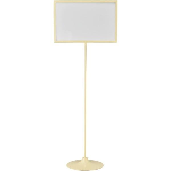 サインスタンド アイボリー 両面白無地 高さ1220mm スチール製 333140　日本緑十字