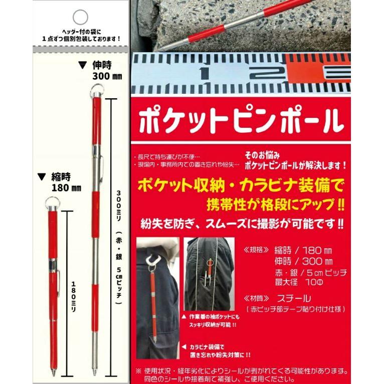 ポケットピンポール 10本セット 伸縮 180-300mm AR-4153 アラオ 送料