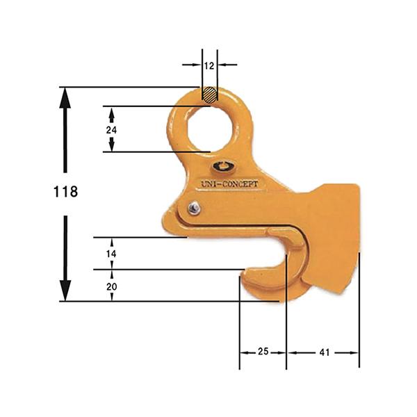 BS-HOOK (覆工板吊り用) 1.0t BS-1 コンドーテック : 資材・印刷
