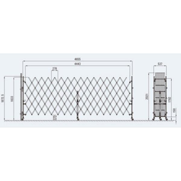 アルミゲート　EXGシリーズ　傾斜地対応　EXG-2040-J　アルマックス　2m×4.5m