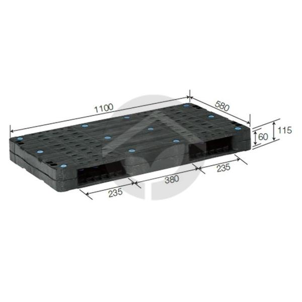 サンコー 三甲 パレットR-511F-1(両面使用型) グレー 806100-01