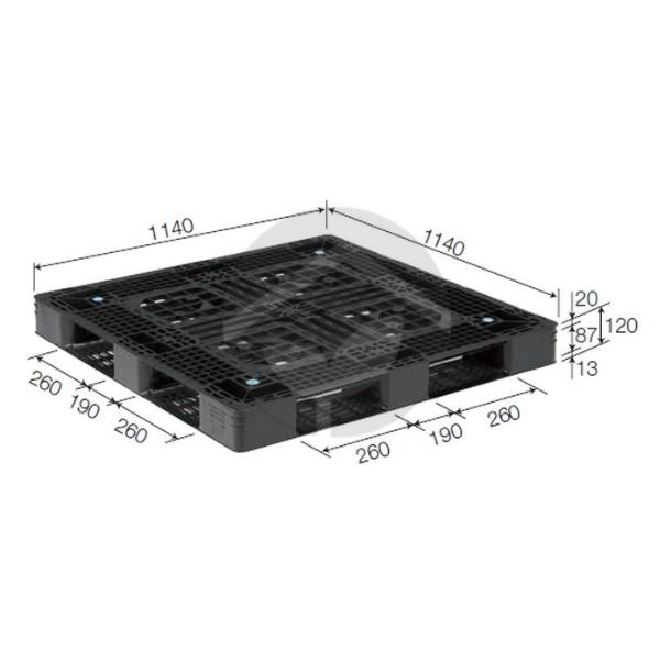 サンコー 三甲 パレットD4-114114(片面使用型)ブラック 812902