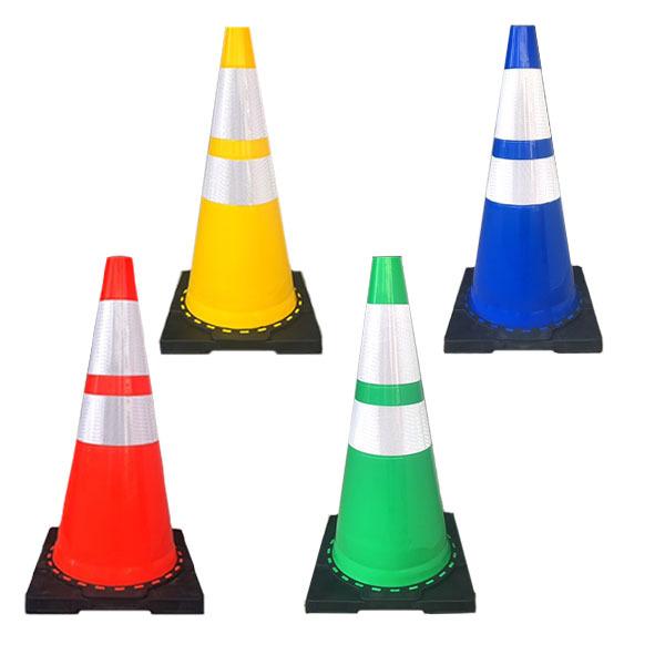 　高輝度反射シート付き高柔軟性PVCコーン　700mm　スタックプリズムコーン10個セット | 