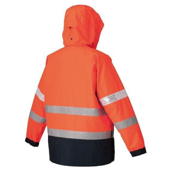 高視認性防護服 蛍光オレンジ ジャケット 3L レインウェア TY-71J3L