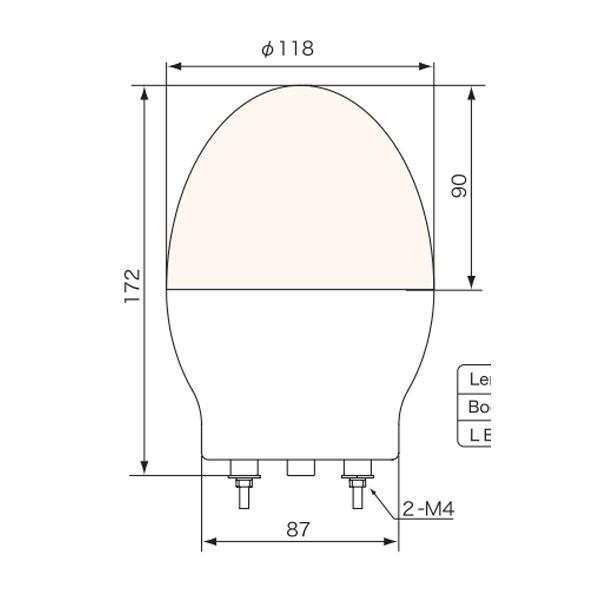 LED回転灯 ニコフラッシュ118 3点留め VL11F型φ118 赤 VL11F-100NPNR/3 日恵製作所_1