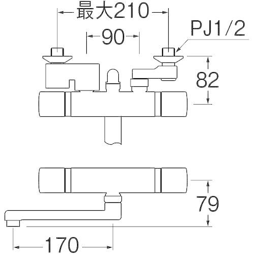 SANEI 浴室用 サーモシャワー混合栓 ホース長さ1.6m オール SANEI 浴室用 サーモシャワー混合栓 ホース長さ1.6m オール