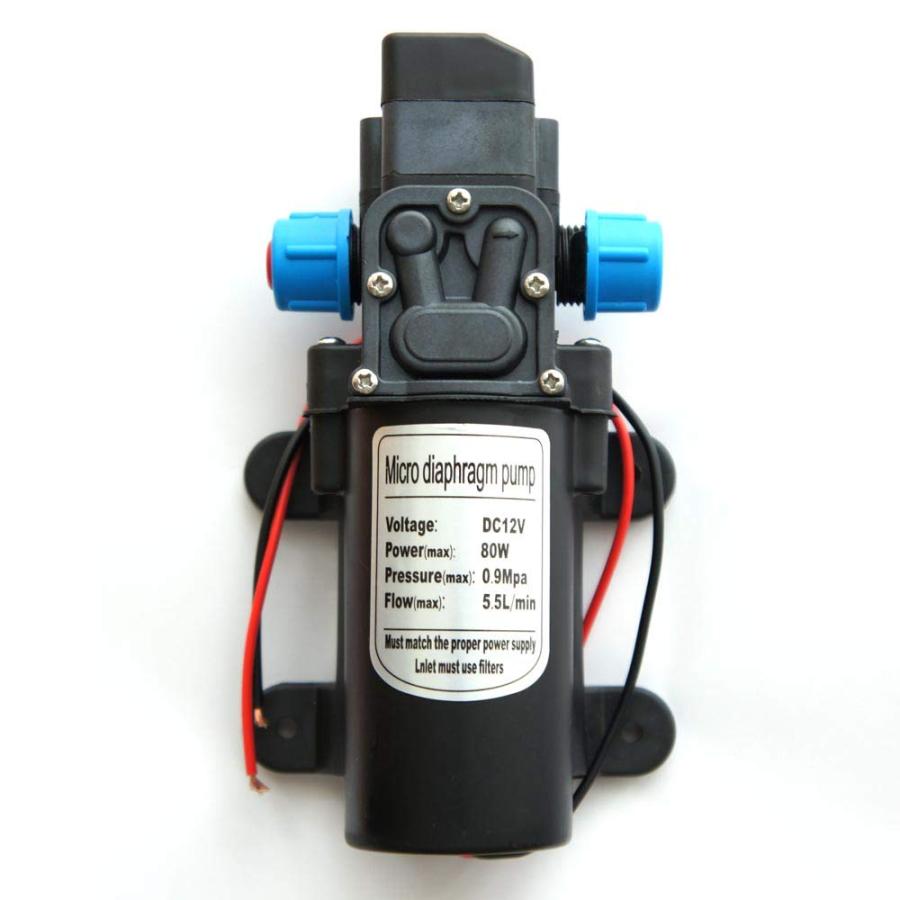 zmart ダイヤフラムポンプ 清水用 12V 80W 0.9MPa 圧力スイッチ