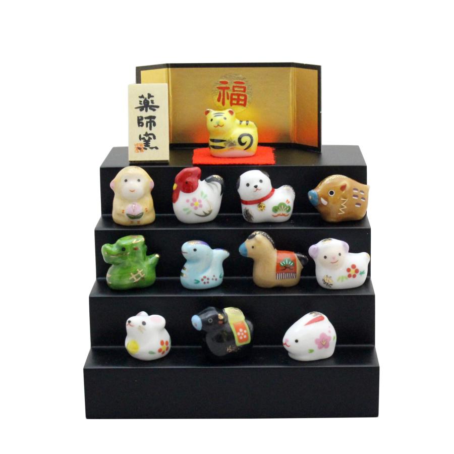 「ラスト間近」コポー十二支セット在庫処分品 クラフトマンハウス 薬師窯 2022年 干支 日本製 彩絵 招福 十二支