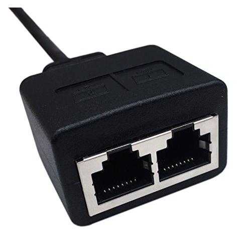 CERRXIAN RJ45 CAT6 1対2メスソケットポートLANイーサネットネットワークスプリッタカプラアダプタケーブル（20CM ...