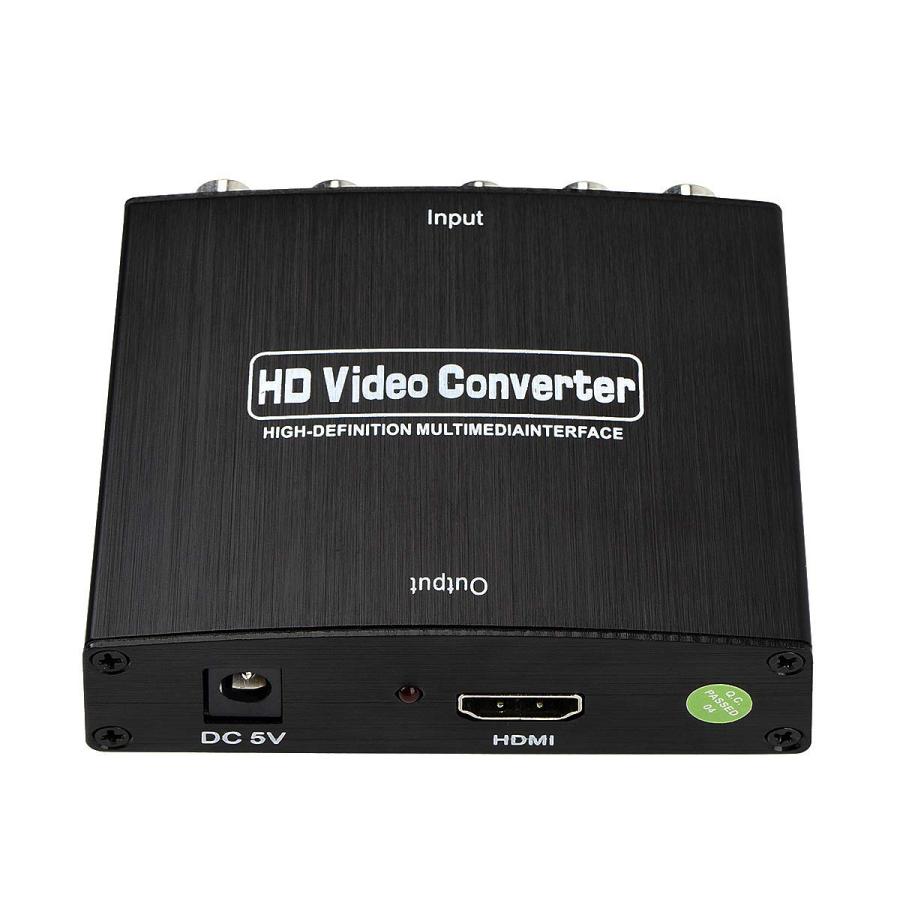コンポーネント to HDMI コンバーター 変換器 1080P対応 5RCA RGB