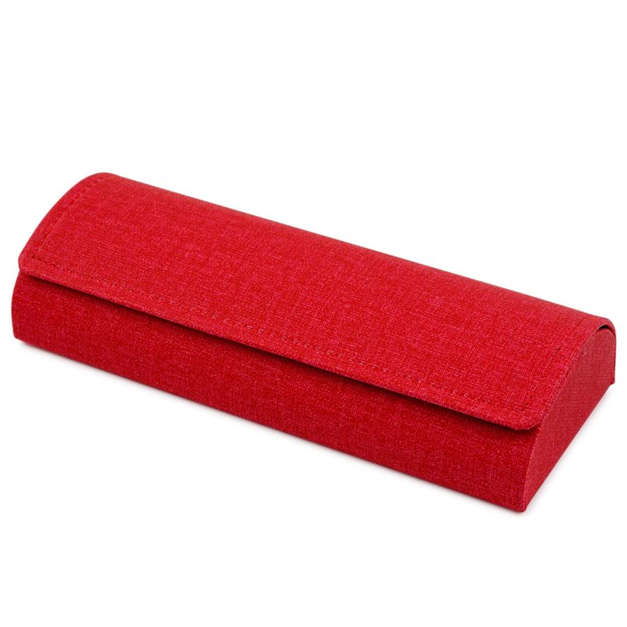 テーシーケース メガネケース 赤 セミハード マグネット式 薄型 アルミ