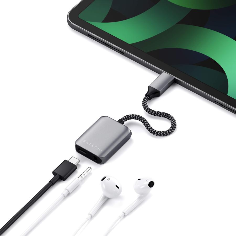 Satechi USB-C ヘッドホン アダプタ PD 3.0 充電 3.5mm イヤホン