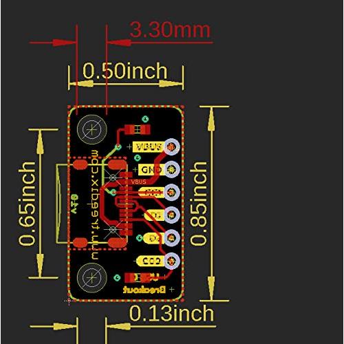 Treedix 4個 PCB変換ボード USB Type-C 6ピン メスコネクタ ブレイクアウトボード 充電ポート｜rung｜06