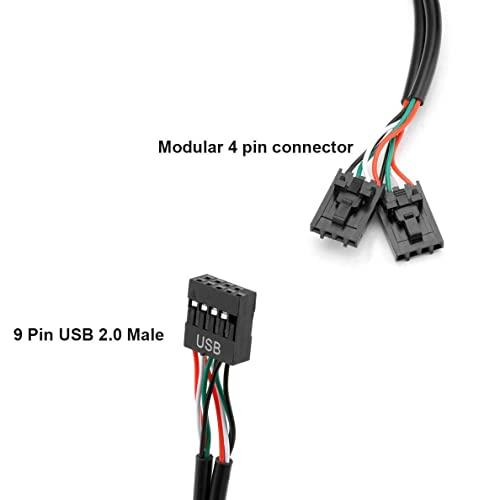 マザーボード 9ピン USB 1 → 4 ポート 増設 変換 アダプター ケーブル USB 2.0 ヘッダー 拡張｜rung｜04