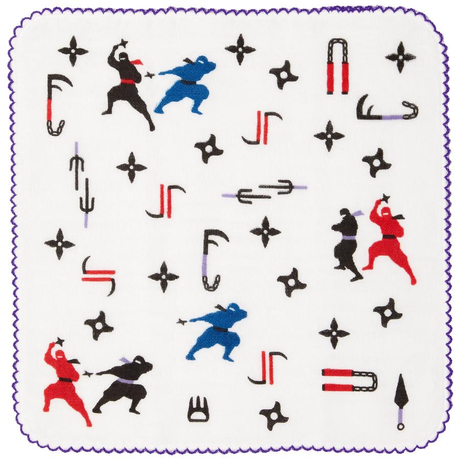山本仁商店(YamamotoJin) ふんわり八重ガーゼハンカチ 忍者 約25×25cm