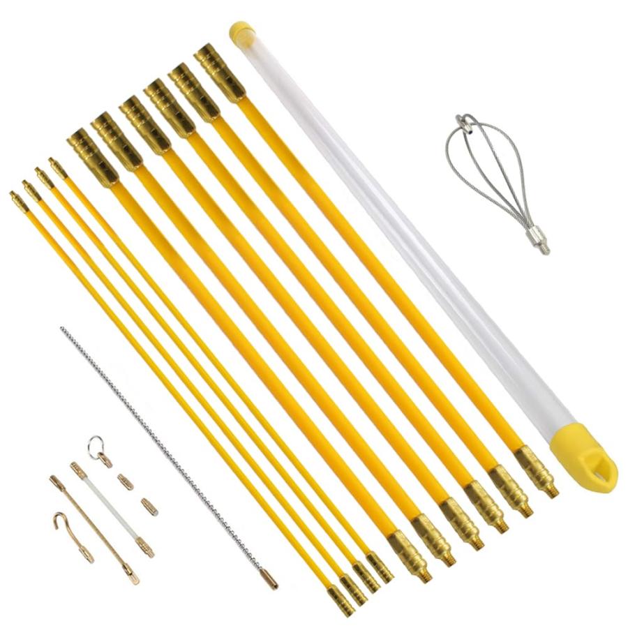 通線ワイヤー 1m φ6mm*6本 φ4mm*4本 ケーブル索引具 先端金具9種類付き