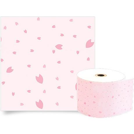 桜イラスト入りサーマルロール紙 サイズ 58mm×80mm×12mm 50巻 レジロール レシート用紙 感熱ロール |  | 01