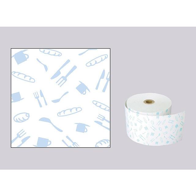 カフェ風イラスト入りサーマルロール紙 サイズ 58mm×80mm×12mm ブルー 50巻 レジロール レシート用紙 感熱ロール |  | 01