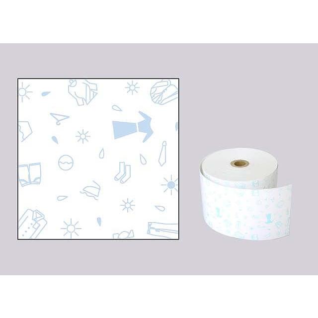 クリーニング店風イラスト入りサーマルロール紙 サイズ 80mm×80mm×12mm ブルー 50巻 レジロール レシート用紙 感熱ロール |  | 01