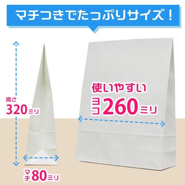 梱包袋(宅配袋) 小 白無地 幅260mm×高さ320mm×マチ80mm ベロ55mm テープ付 10枚 |  | 01
