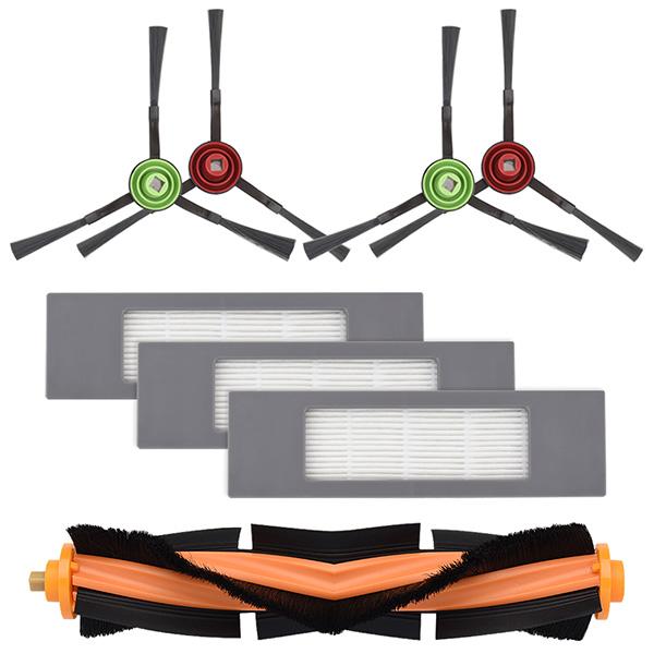 エコバックス T9/T8/T8 AIVI/T5/920/950/N5/N7/N8/N10シリーズ 消耗品セット 互換品 (フィルター3個・サイドブラシ2個×2セット・ローラーメインブラシ1本） | ECOVACS