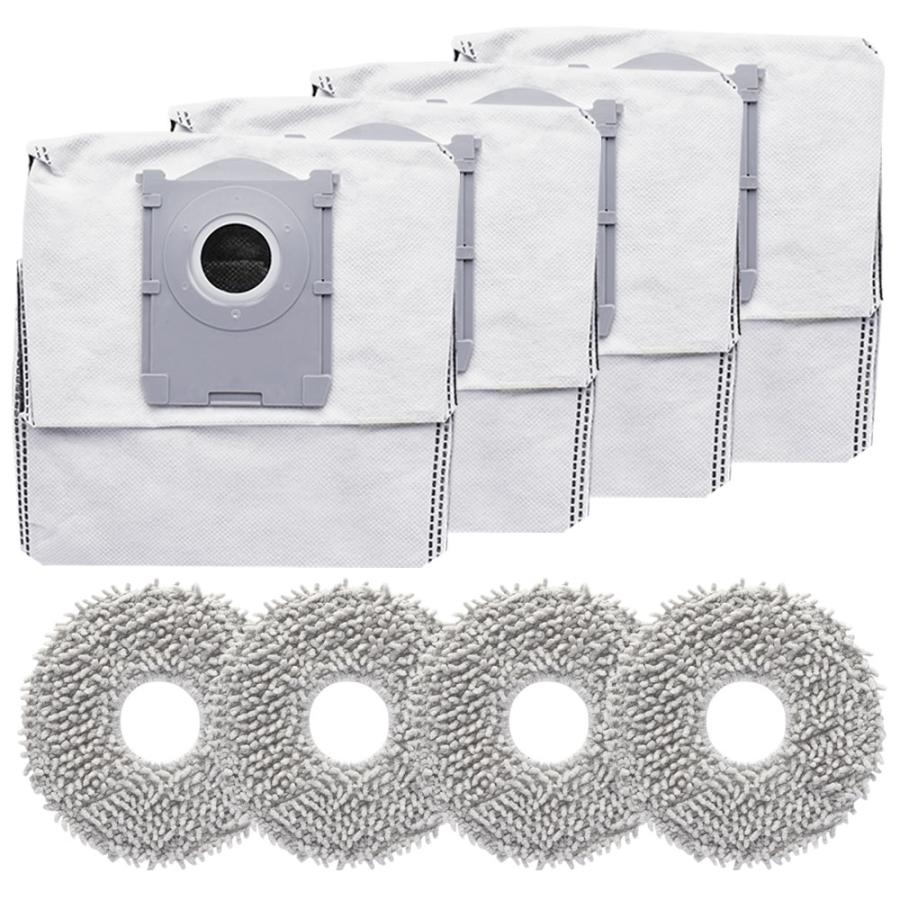 エコバックス T50 OMNI / T50 Pro OMNI用モップ、抗菌ゴミパック 互換交換パーツ8点セット 互換品 | ECOVACS