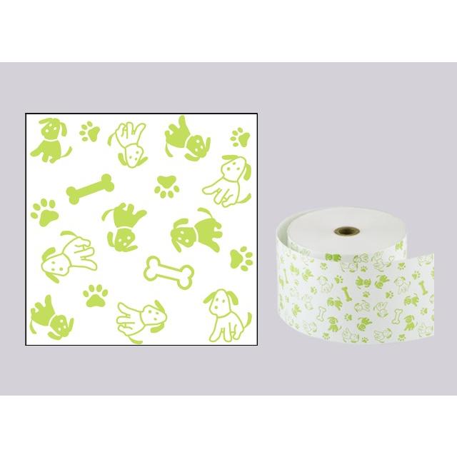 犬柄イラスト入りサーマルロール紙 サイズ 58mm×80mm×12mm グリーン 50巻 レジロール レシート用紙 感熱ロール |  | 01