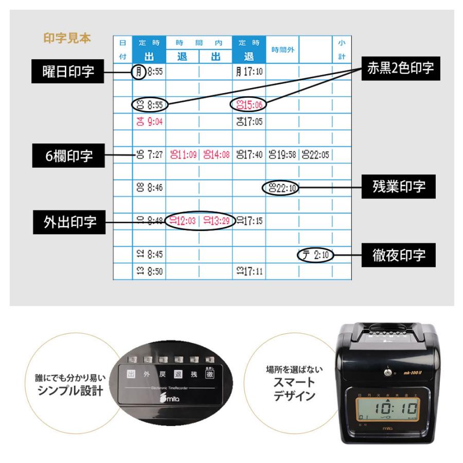 本体一年保証付き mita タイムレコーダー mk-100II タイムカード 本体一年保証付き mita タイムレコーダー mk-100II タイムカード