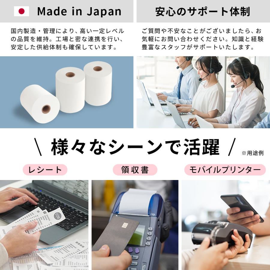 環境配慮型芯なし 感熱ロール紙 紙幅58mm×40mm×コアレス 中保存 120巻入 58mm×40mm×12mmと同等タイプ モバイルプリンター・決済端末対応 レシートロール |  | 07