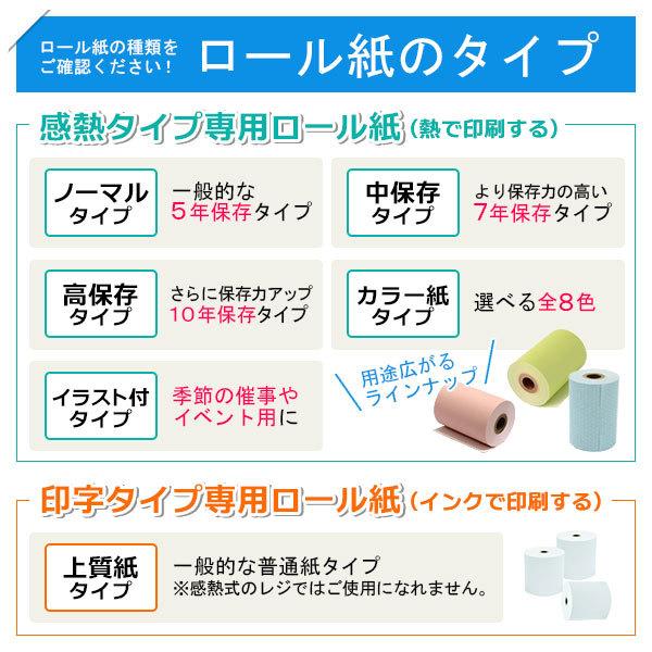 感熱ロール紙 サイズ 58mm×63m巻×12mm 紙厚65μ (80巻) 58mm×80mm×12mmサイズ相当 レジロール レシート用紙 サーマルロール |  | 03