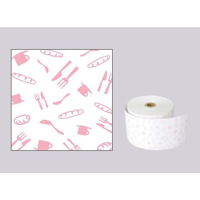 カフェ風イラスト入りサーマルロール紙 サイズ 58mm×80mm×12mm ピンク 50巻 レジロール レシート用紙 感熱ロール |  | 01