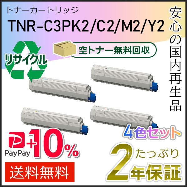 TNR-C3PK2/TNR-C3PC2/TNR-C3PM2/TNR-C3PY2(TNRC3P) 大容量 リサイクルトナーカートリッジ ４色セット 即納タイプ