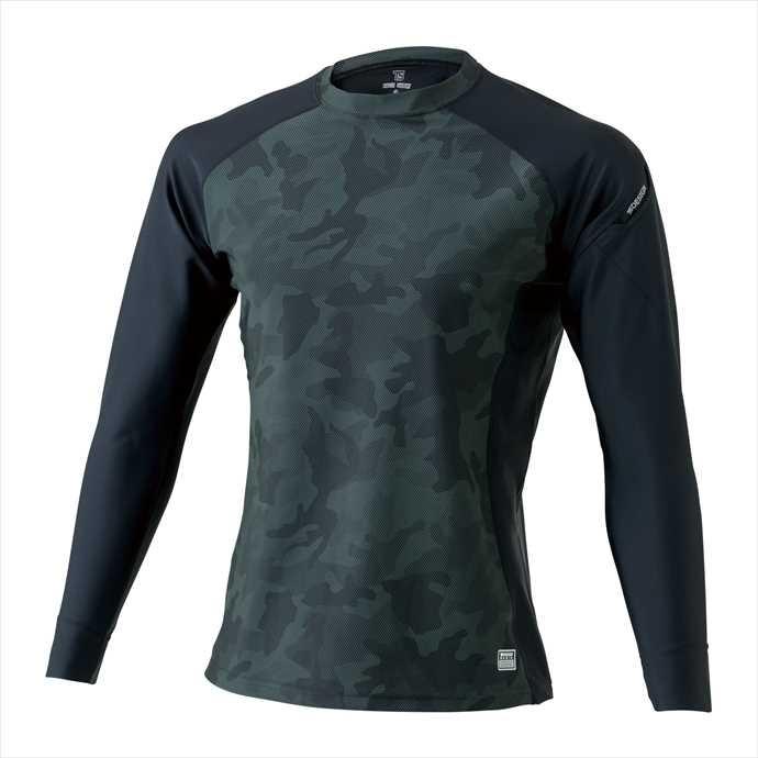 TS DESIGN (TSデザイン) ロングスリーブシャツ ブラックx迷彩 84152