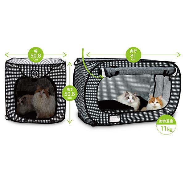 猫壱（necoichi） ポータブルケージとトイレのセット ▽a ペット