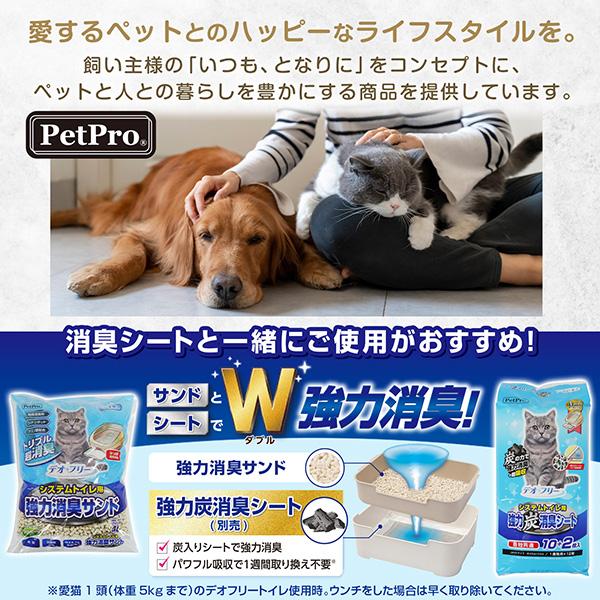 デオフリー システムトイレ用 強力消臭サンド 4L×8袋 ペットプロ ▼a ペット グッズ 猫 キャット 猫砂 紙製 抗菌剤 燃えるゴミ処理OK 国産 PetProの画像